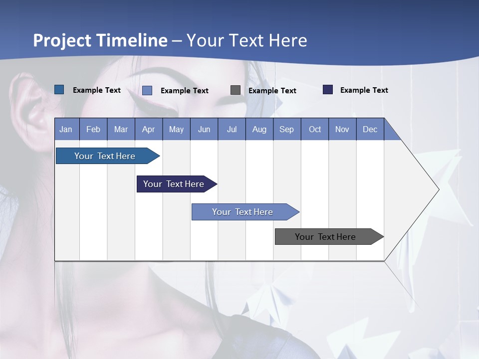 A Woman In A Blue Dress With Red Lipstick PowerPoint Template