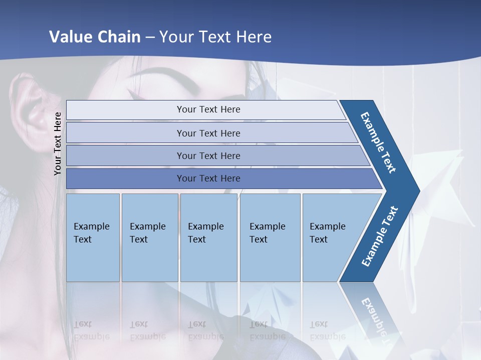 A Woman In A Blue Dress With Red Lipstick PowerPoint Template