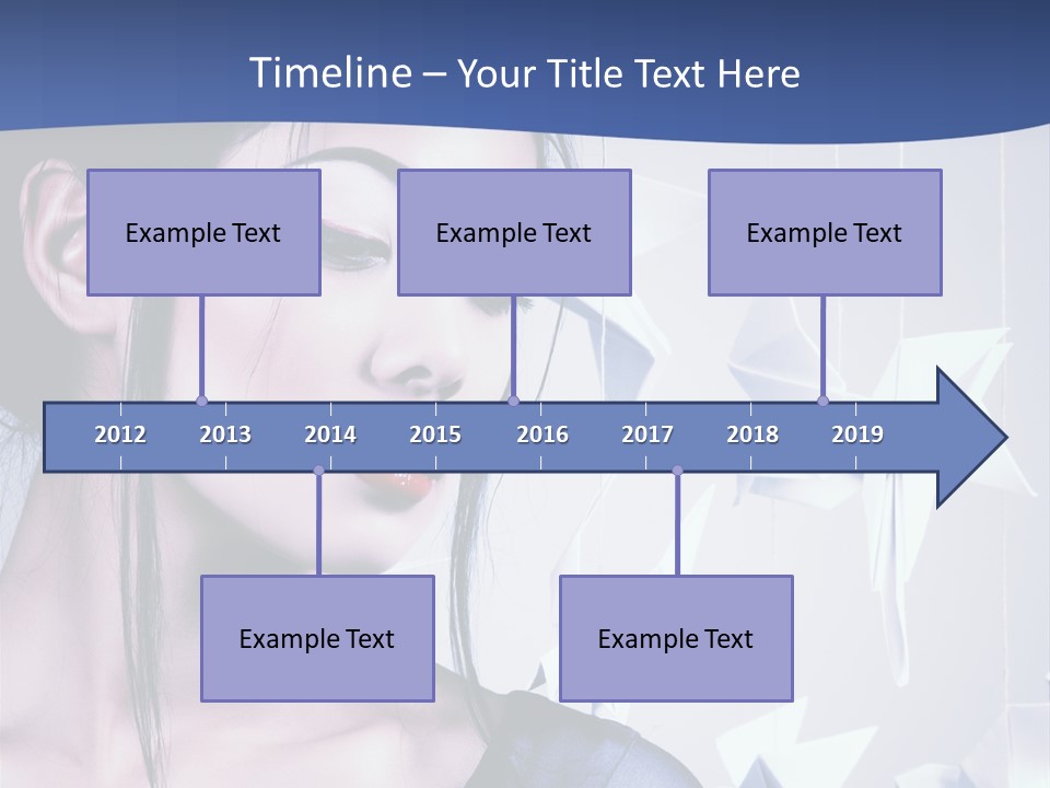 A Woman In A Blue Dress With Red Lipstick PowerPoint Template