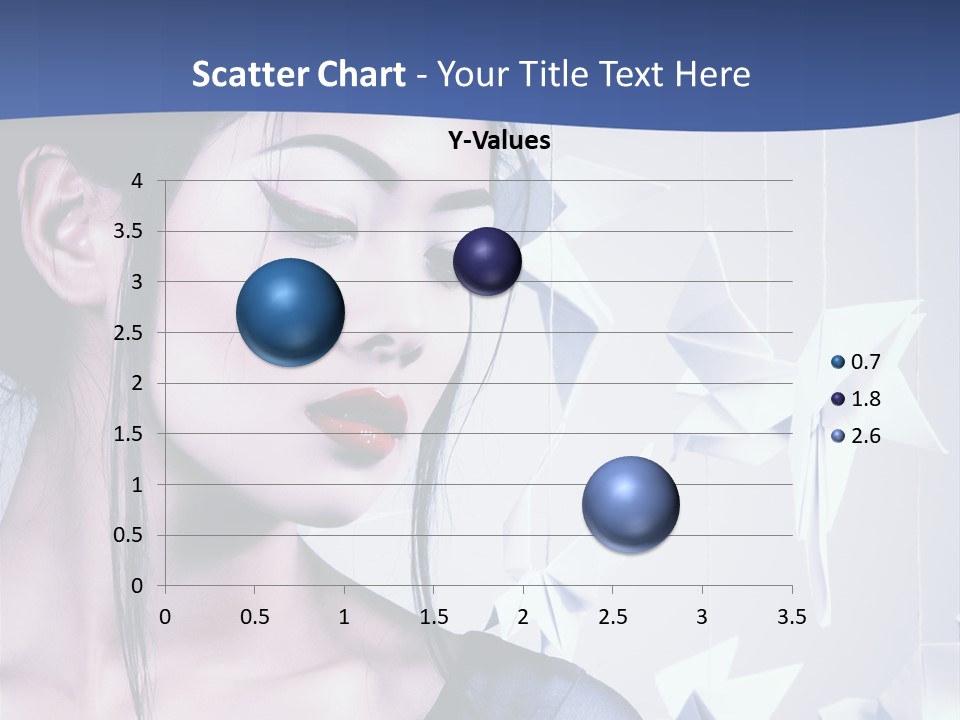 A Woman In A Blue Dress With Red Lipstick PowerPoint Template