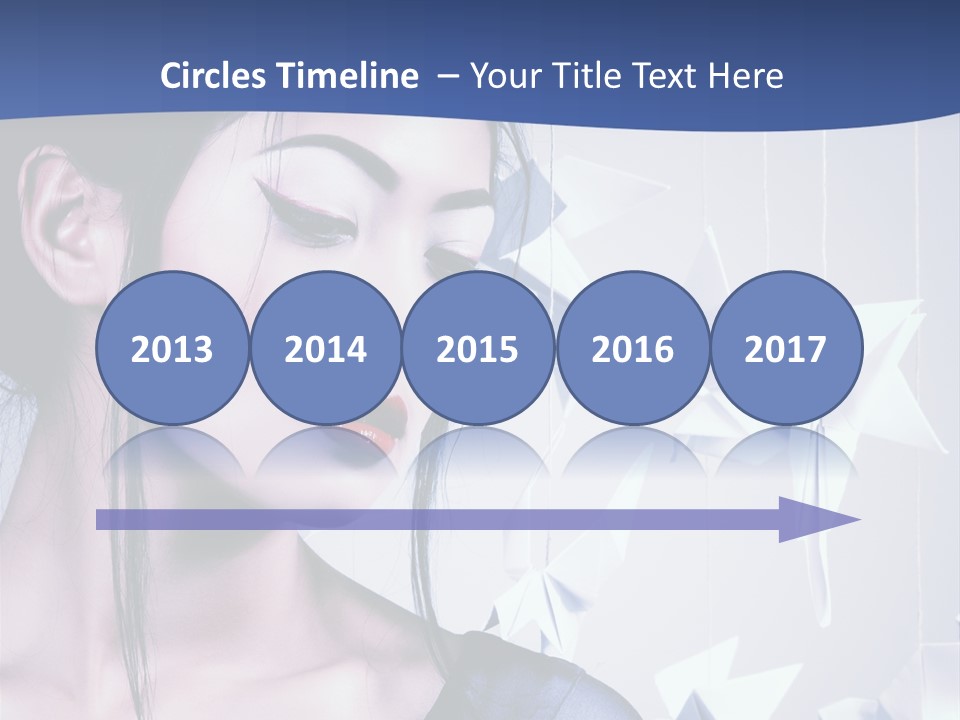 A Woman In A Blue Dress With Red Lipstick PowerPoint Template