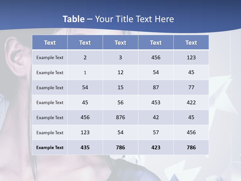 A Woman In A Blue Dress With Red Lipstick PowerPoint Template