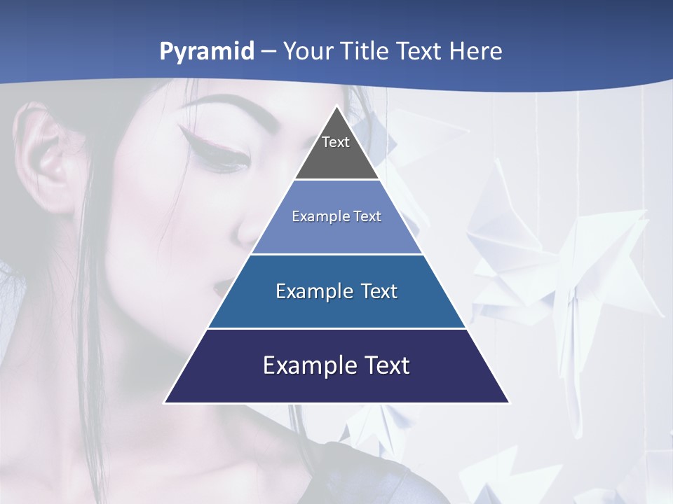 A Woman In A Blue Dress With Red Lipstick PowerPoint Template