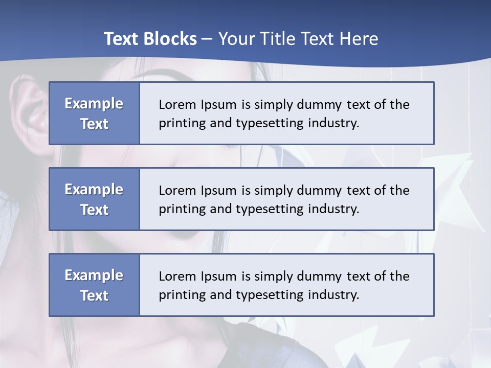 A Woman In A Blue Dress With Red Lipstick PowerPoint Template