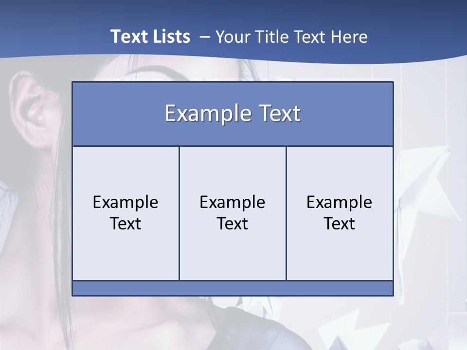 A Woman In A Blue Dress With Red Lipstick PowerPoint Template