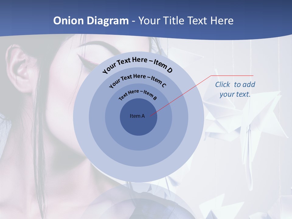 A Woman In A Blue Dress With Red Lipstick PowerPoint Template