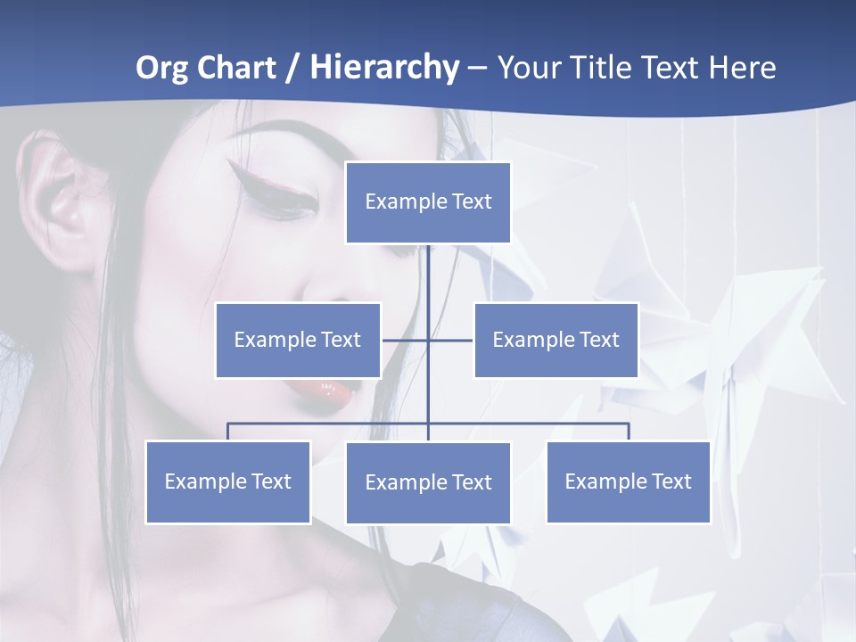 A Woman In A Blue Dress With Red Lipstick PowerPoint Template