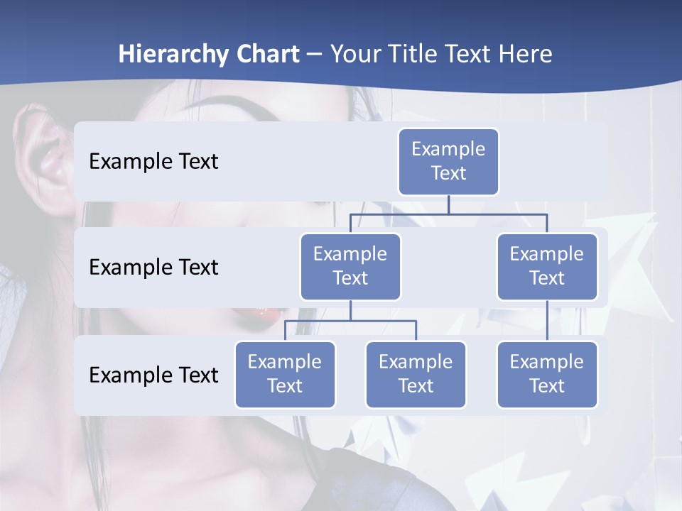 A Woman In A Blue Dress With Red Lipstick PowerPoint Template