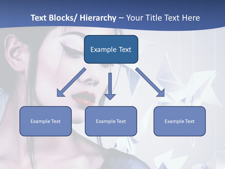 A Woman In A Blue Dress With Red Lipstick PowerPoint Template