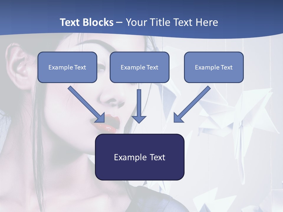 A Woman In A Blue Dress With Red Lipstick PowerPoint Template