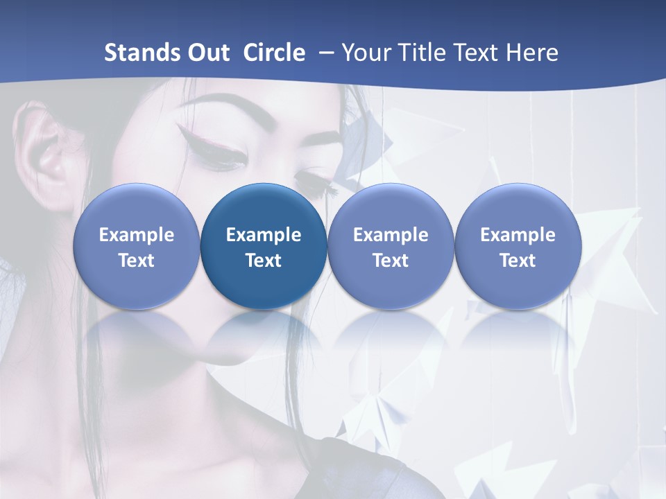 A Woman In A Blue Dress With Red Lipstick PowerPoint Template