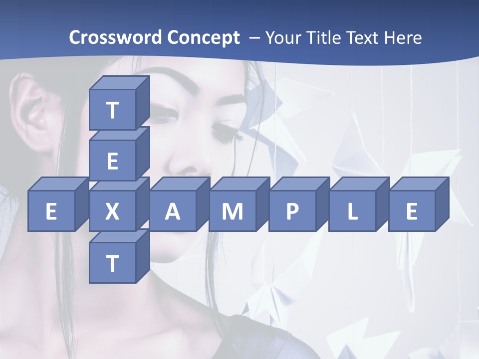 A Woman In A Blue Dress With Red Lipstick PowerPoint Template