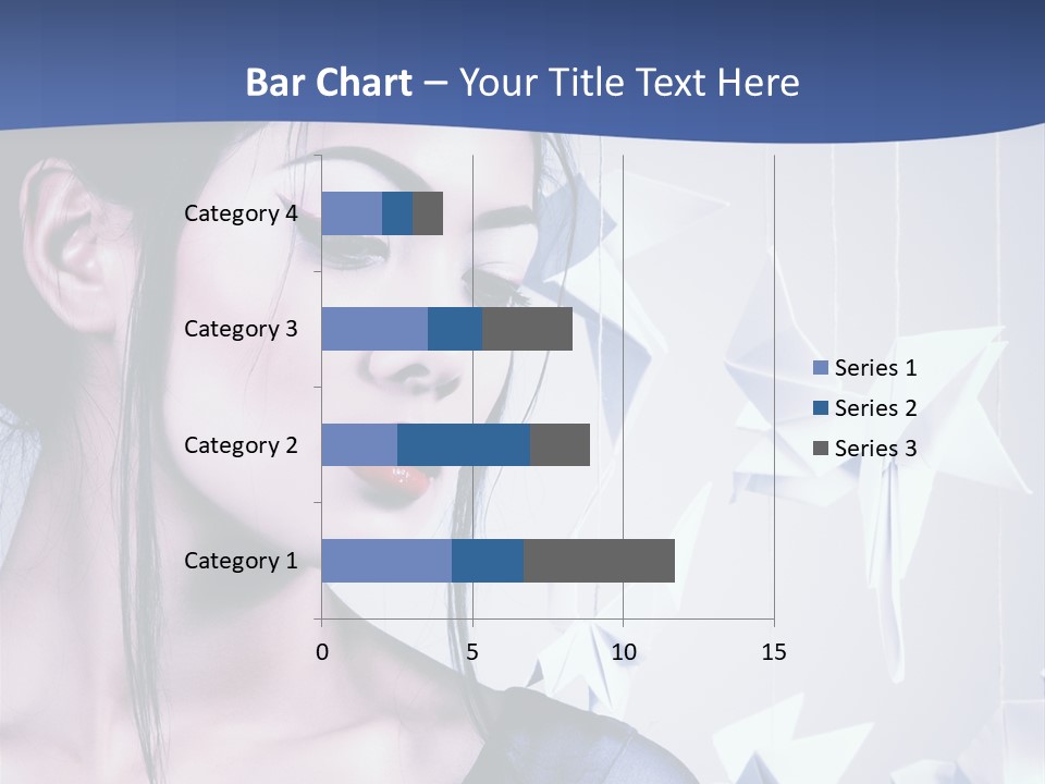 A Woman In A Blue Dress With Red Lipstick PowerPoint Template