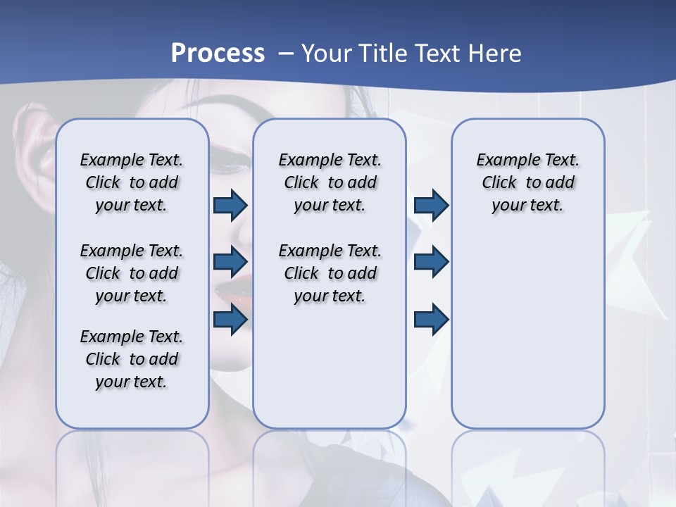 A Woman In A Blue Dress With Red Lipstick PowerPoint Template