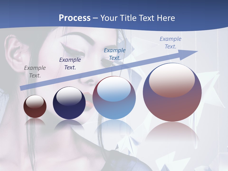 A Woman In A Blue Dress With Red Lipstick PowerPoint Template