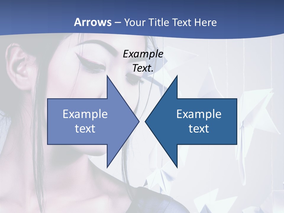 A Woman In A Blue Dress With Red Lipstick PowerPoint Template