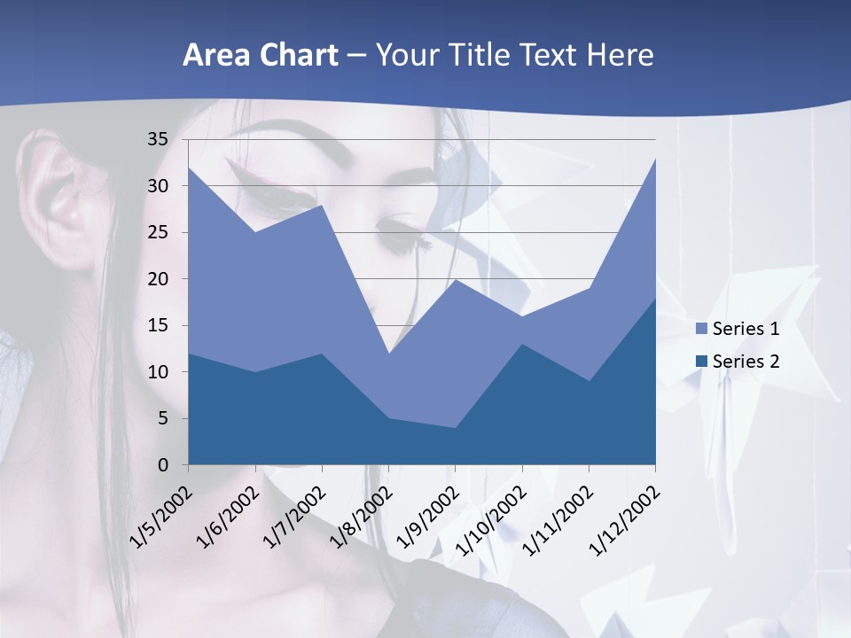 A Woman In A Blue Dress With Red Lipstick PowerPoint Template