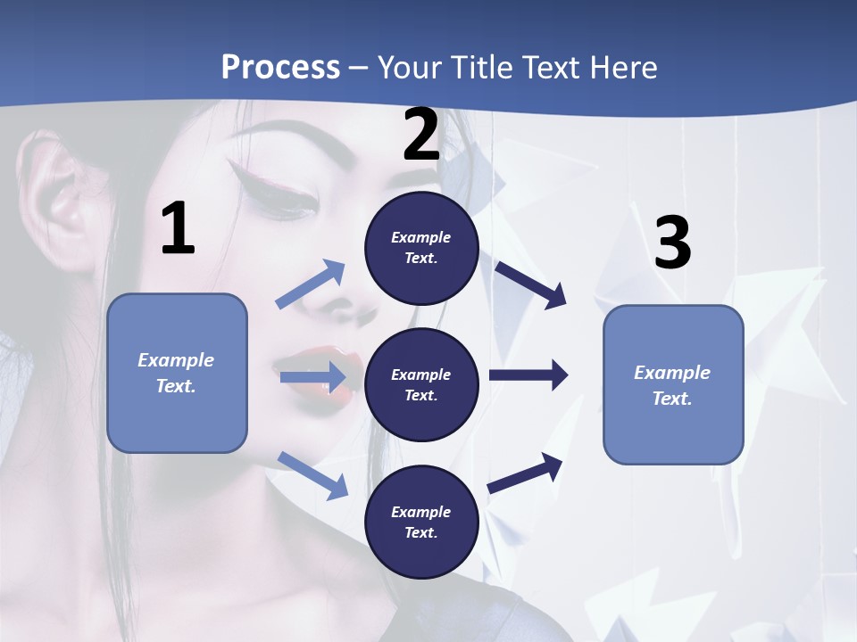 A Woman In A Blue Dress With Red Lipstick PowerPoint Template