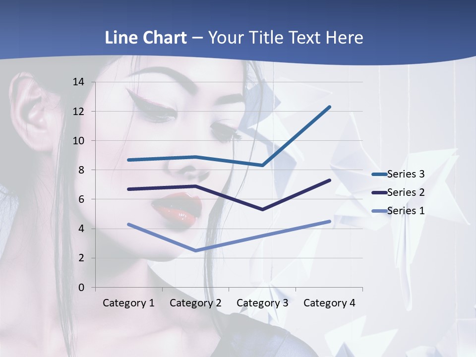 A Woman In A Blue Dress With Red Lipstick PowerPoint Template