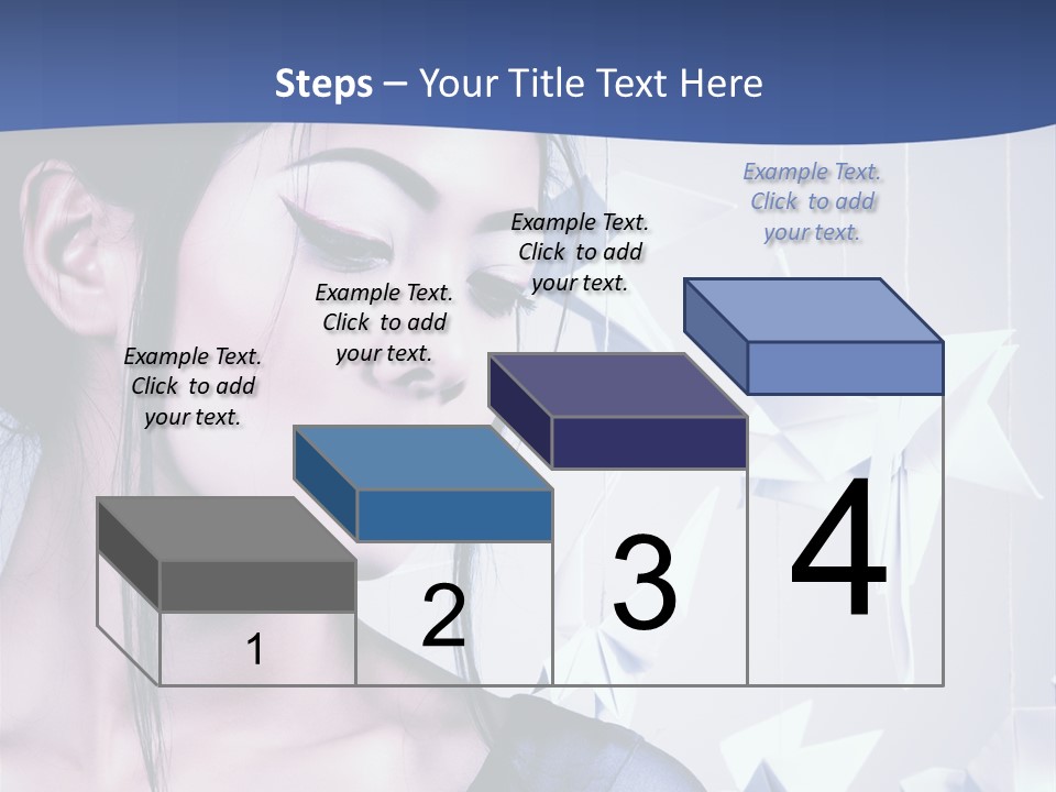 A Woman In A Blue Dress With Red Lipstick PowerPoint Template