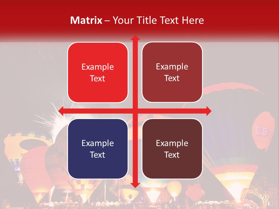 A Group Of Hot Air Balloons With Fireworks In The Background PowerPoint Template