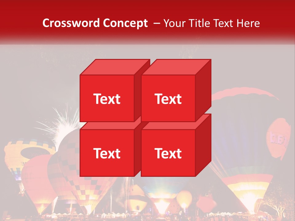 A Group Of Hot Air Balloons With Fireworks In The Background PowerPoint Template