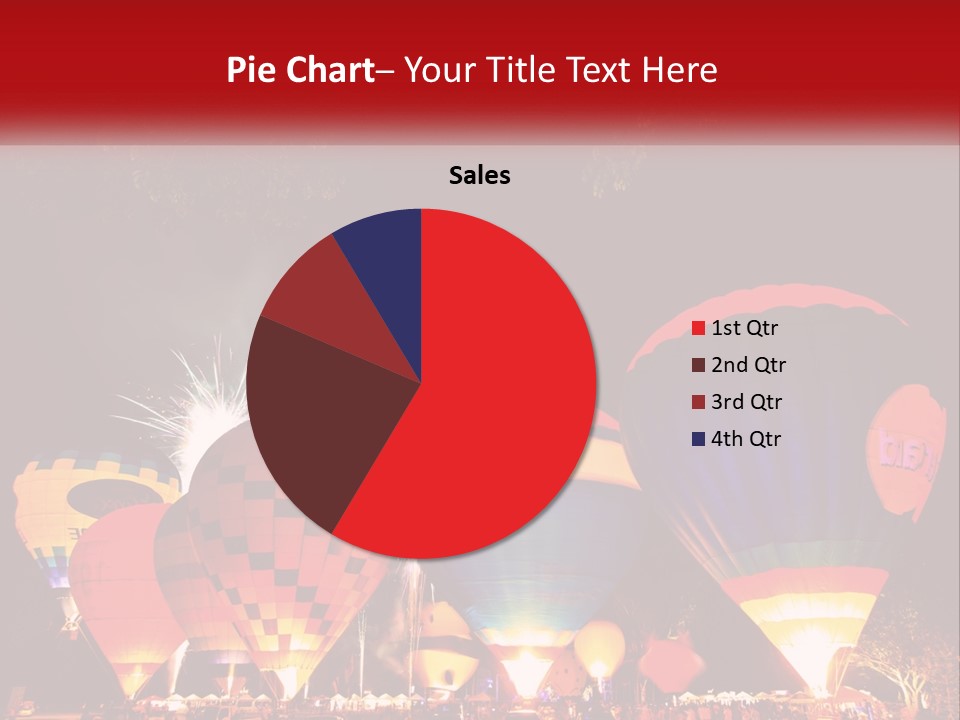 A Group Of Hot Air Balloons With Fireworks In The Background PowerPoint Template