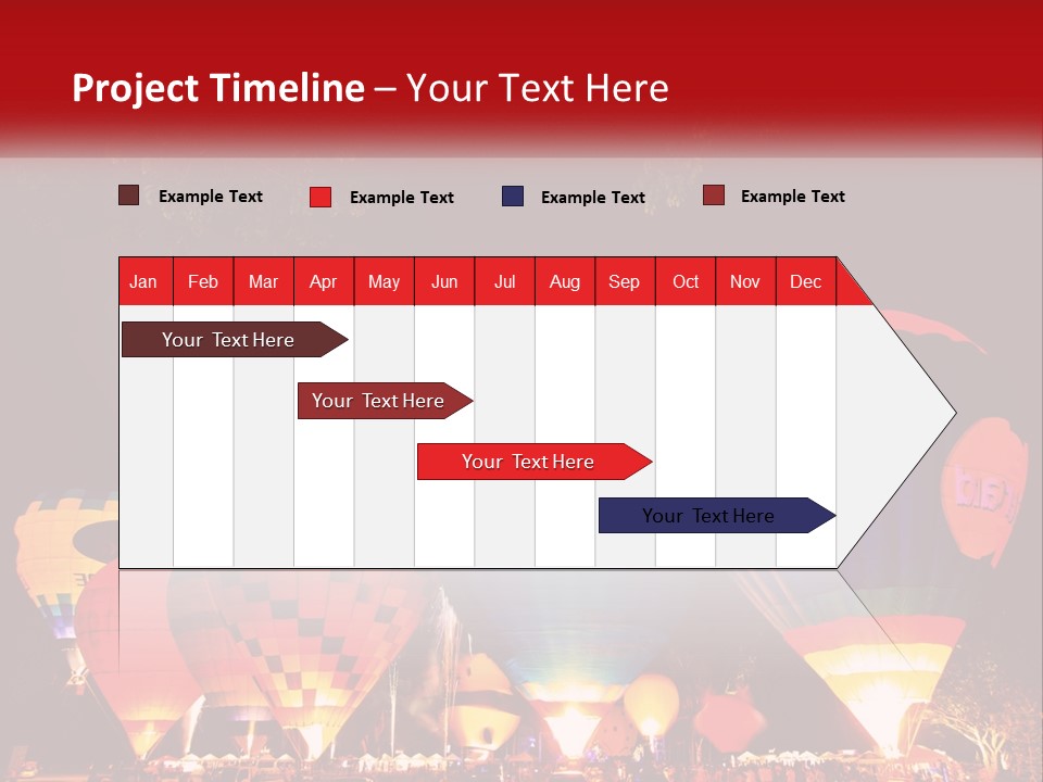 A Group Of Hot Air Balloons With Fireworks In The Background PowerPoint Template