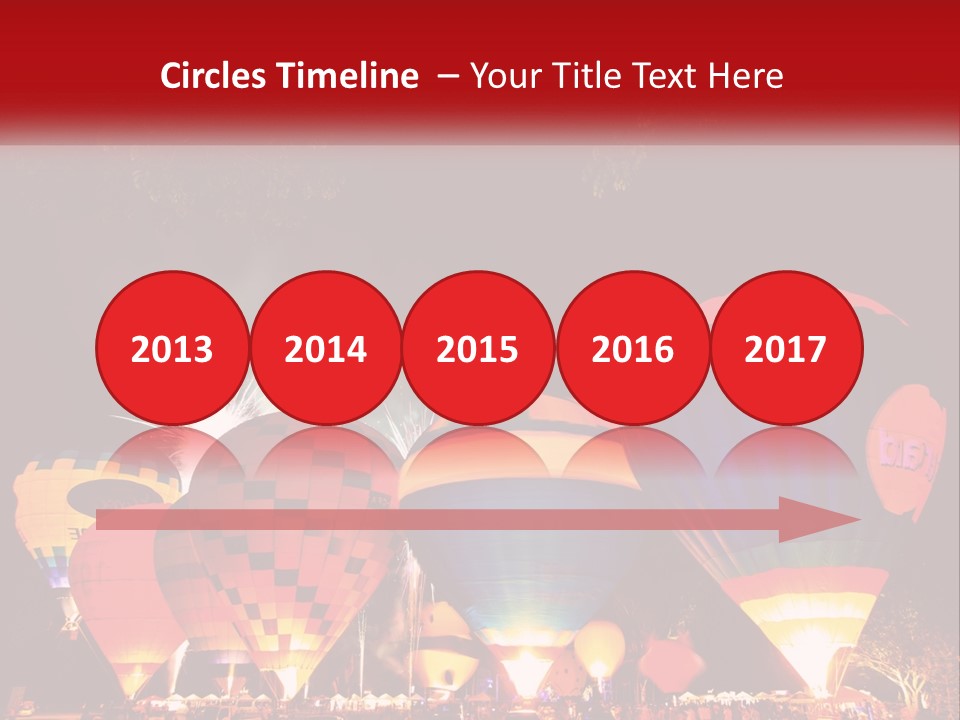 A Group Of Hot Air Balloons With Fireworks In The Background PowerPoint Template