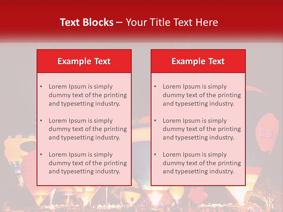 A Group Of Hot Air Balloons With Fireworks In The Background PowerPoint Template
