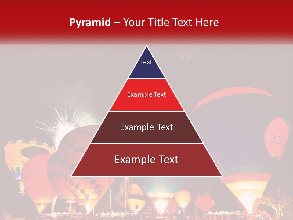 A Group Of Hot Air Balloons With Fireworks In The Background PowerPoint Template