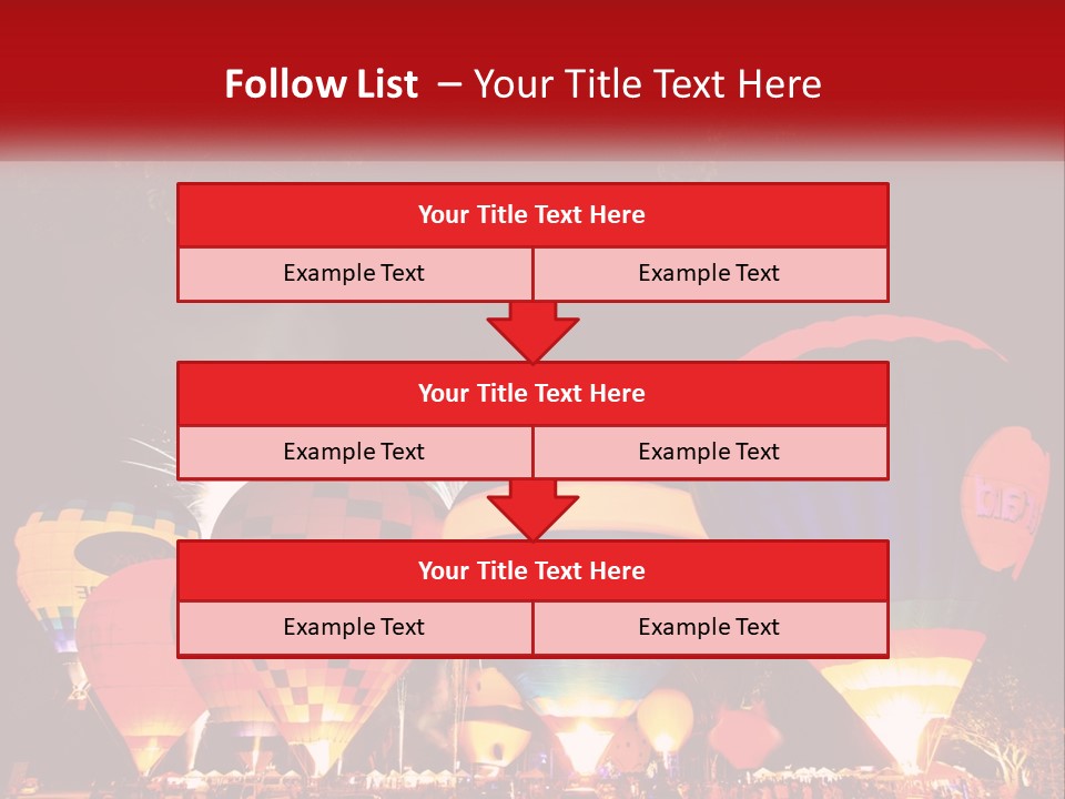 A Group Of Hot Air Balloons With Fireworks In The Background PowerPoint Template