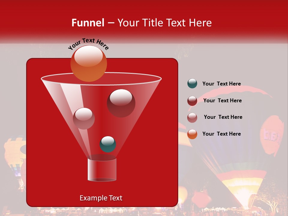 A Group Of Hot Air Balloons With Fireworks In The Background PowerPoint Template