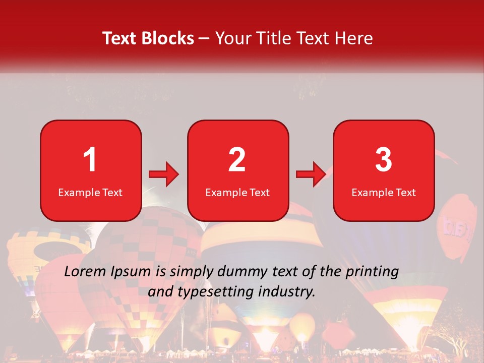 A Group Of Hot Air Balloons With Fireworks In The Background PowerPoint Template