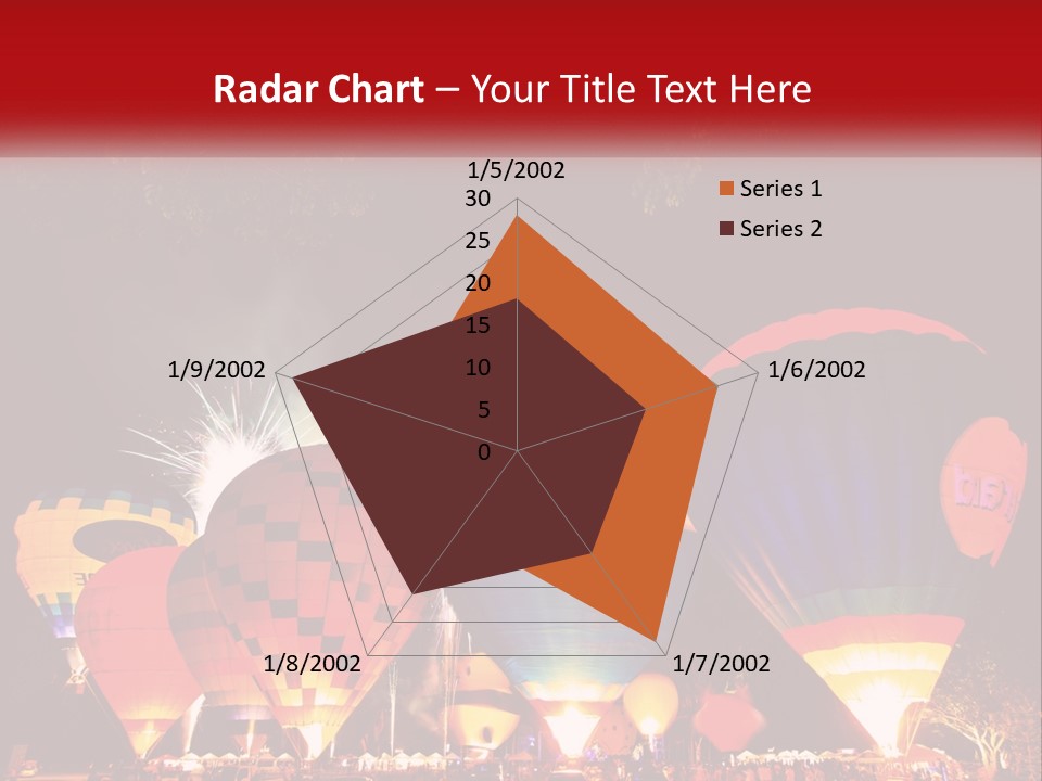 A Group Of Hot Air Balloons With Fireworks In The Background PowerPoint Template