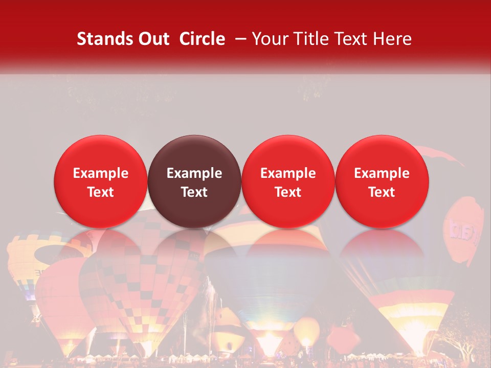 A Group Of Hot Air Balloons With Fireworks In The Background PowerPoint Template