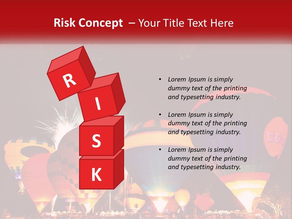 A Group Of Hot Air Balloons With Fireworks In The Background PowerPoint Template