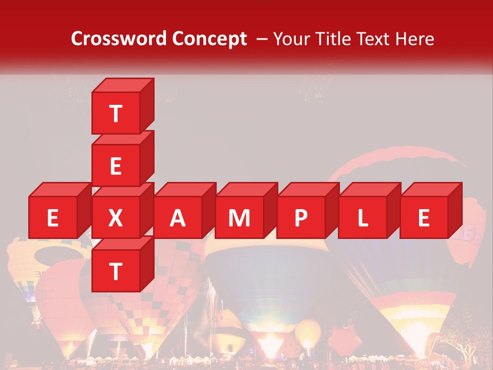 A Group Of Hot Air Balloons With Fireworks In The Background PowerPoint Template