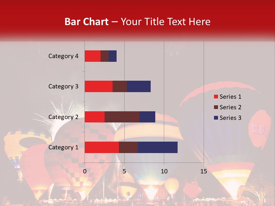 A Group Of Hot Air Balloons With Fireworks In The Background PowerPoint Template