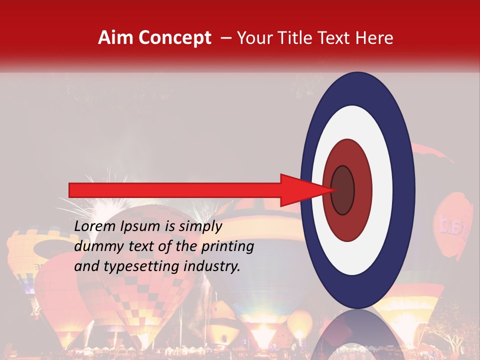 A Group Of Hot Air Balloons With Fireworks In The Background PowerPoint Template