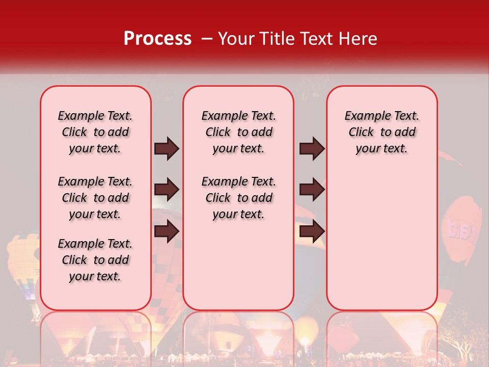 A Group Of Hot Air Balloons With Fireworks In The Background PowerPoint Template