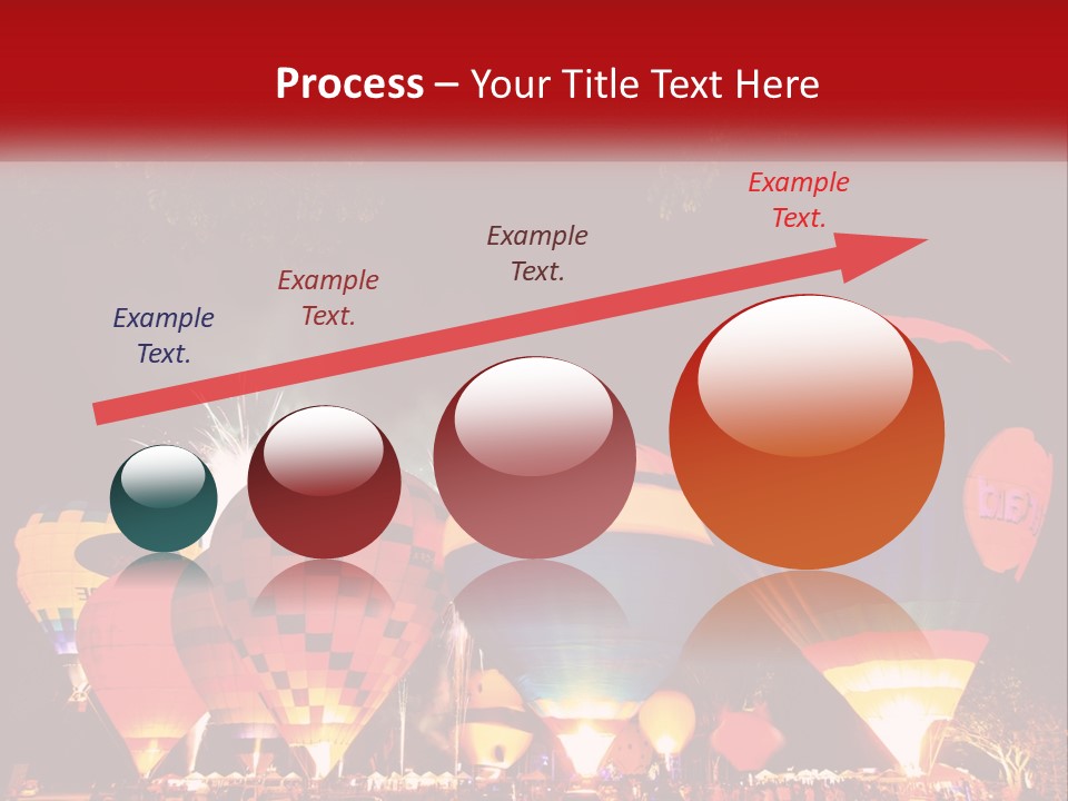 A Group Of Hot Air Balloons With Fireworks In The Background PowerPoint Template