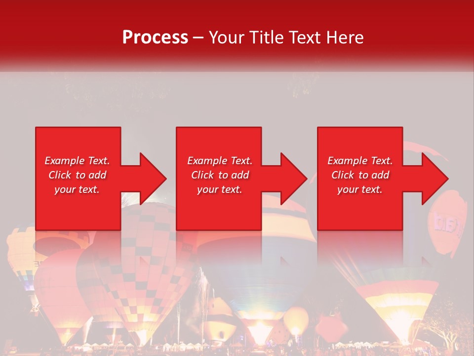 A Group Of Hot Air Balloons With Fireworks In The Background PowerPoint Template