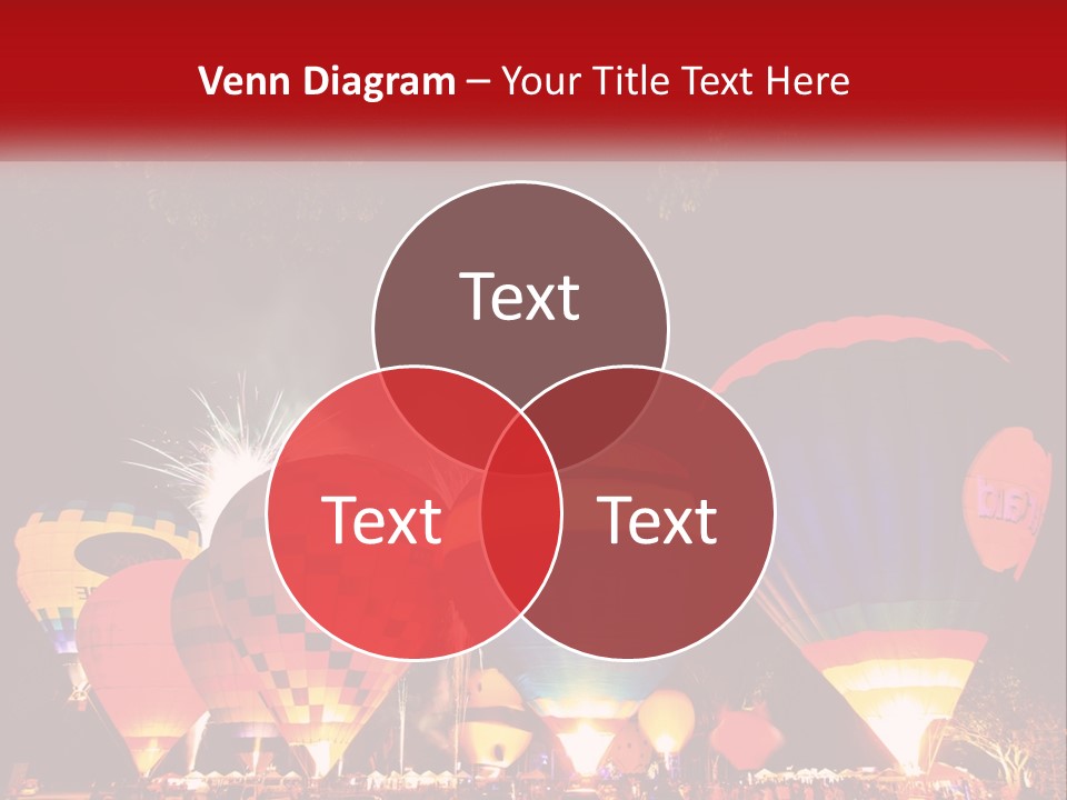 A Group Of Hot Air Balloons With Fireworks In The Background PowerPoint Template