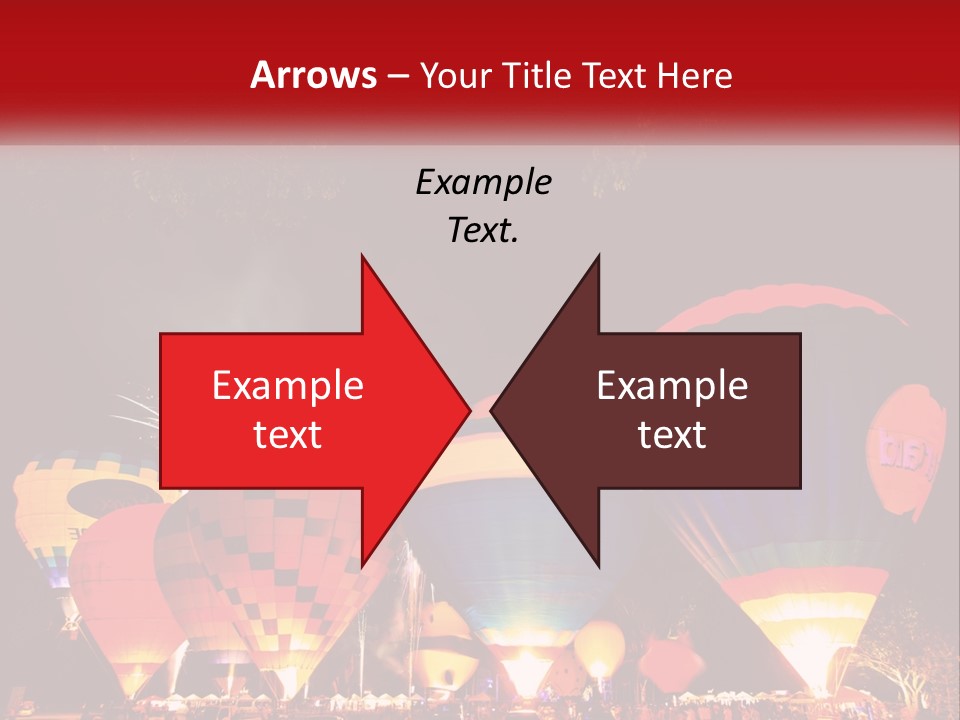 A Group Of Hot Air Balloons With Fireworks In The Background PowerPoint Template