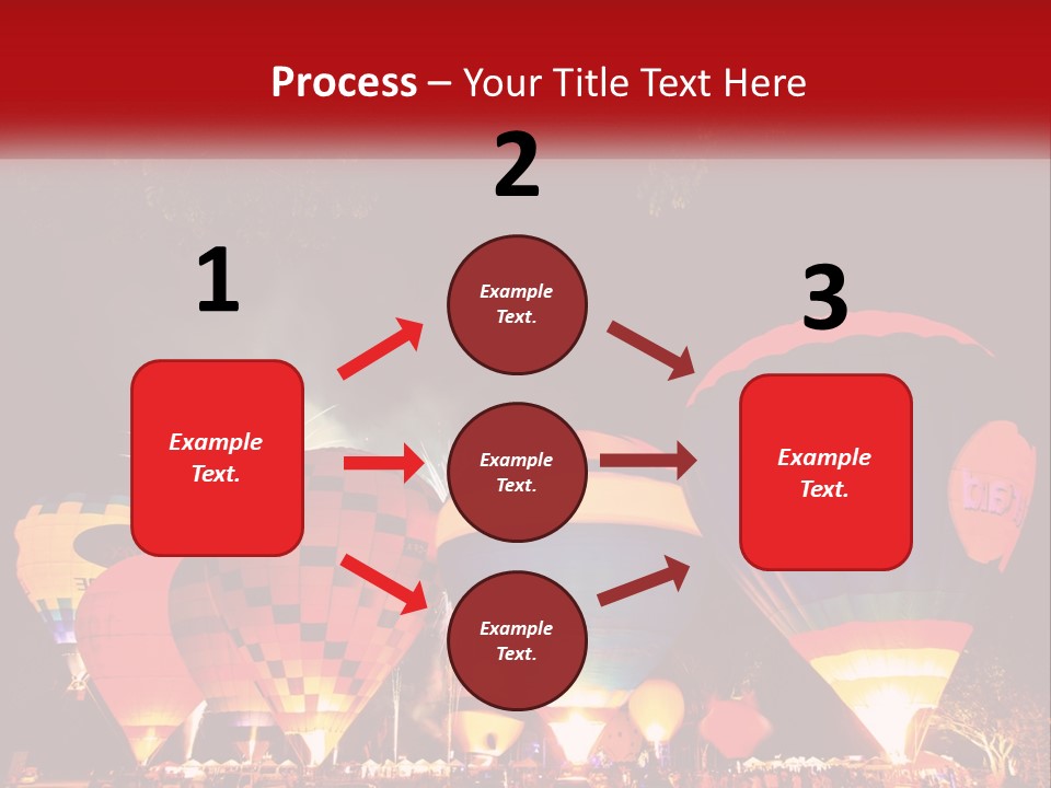 A Group Of Hot Air Balloons With Fireworks In The Background PowerPoint Template