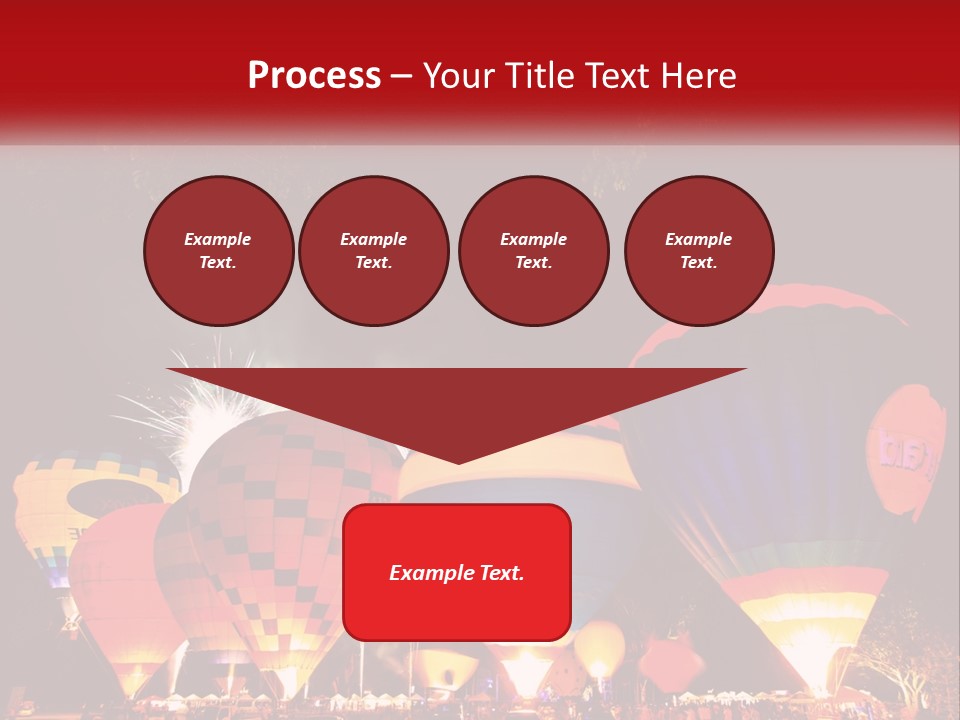 A Group Of Hot Air Balloons With Fireworks In The Background PowerPoint Template