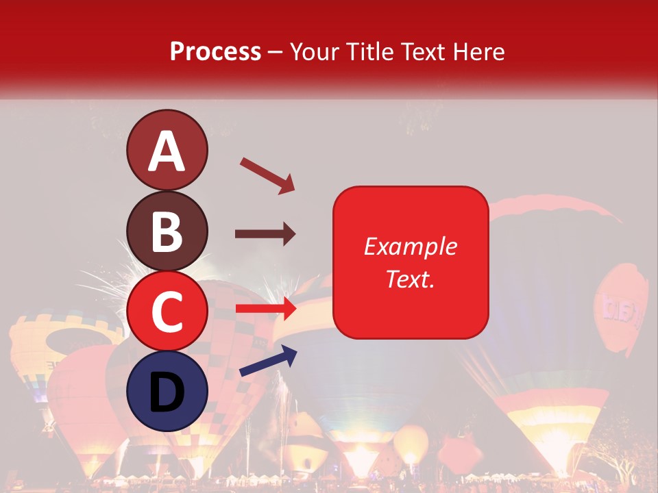 A Group Of Hot Air Balloons With Fireworks In The Background PowerPoint Template