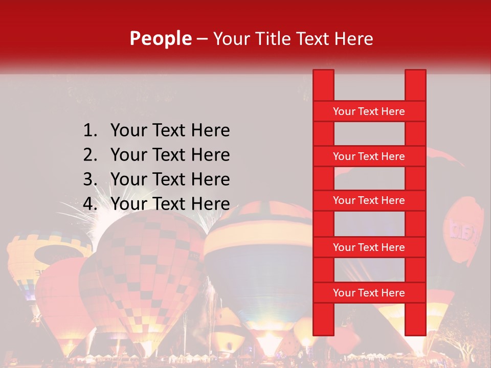 A Group Of Hot Air Balloons With Fireworks In The Background PowerPoint Template