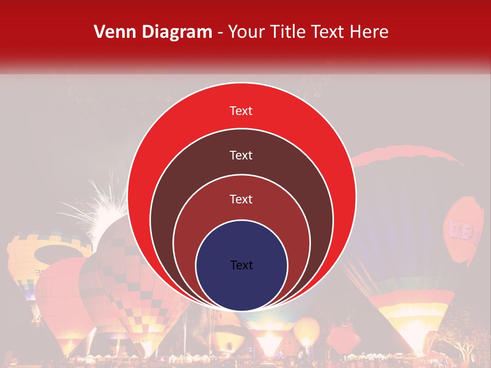 A Group Of Hot Air Balloons With Fireworks In The Background PowerPoint Template